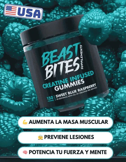 🏋️♀️Beast Bites™ Creatina en dosis perfecta Gomitas con 5g de creatina🫐