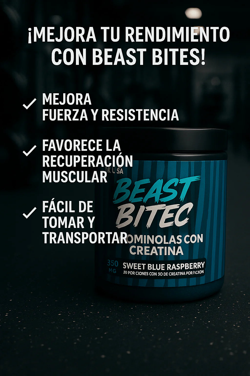 🏋️♀️Beast Bites™ Creatina en dosis perfecta Gomitas con 5g de creatina🫐
