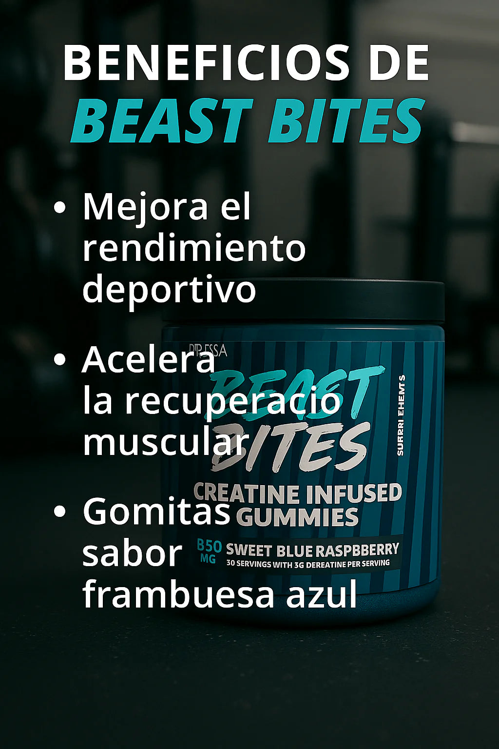 🏋️♀️Beast Bites™ Creatina en dosis perfecta Gomitas con 5g de creatina🫐