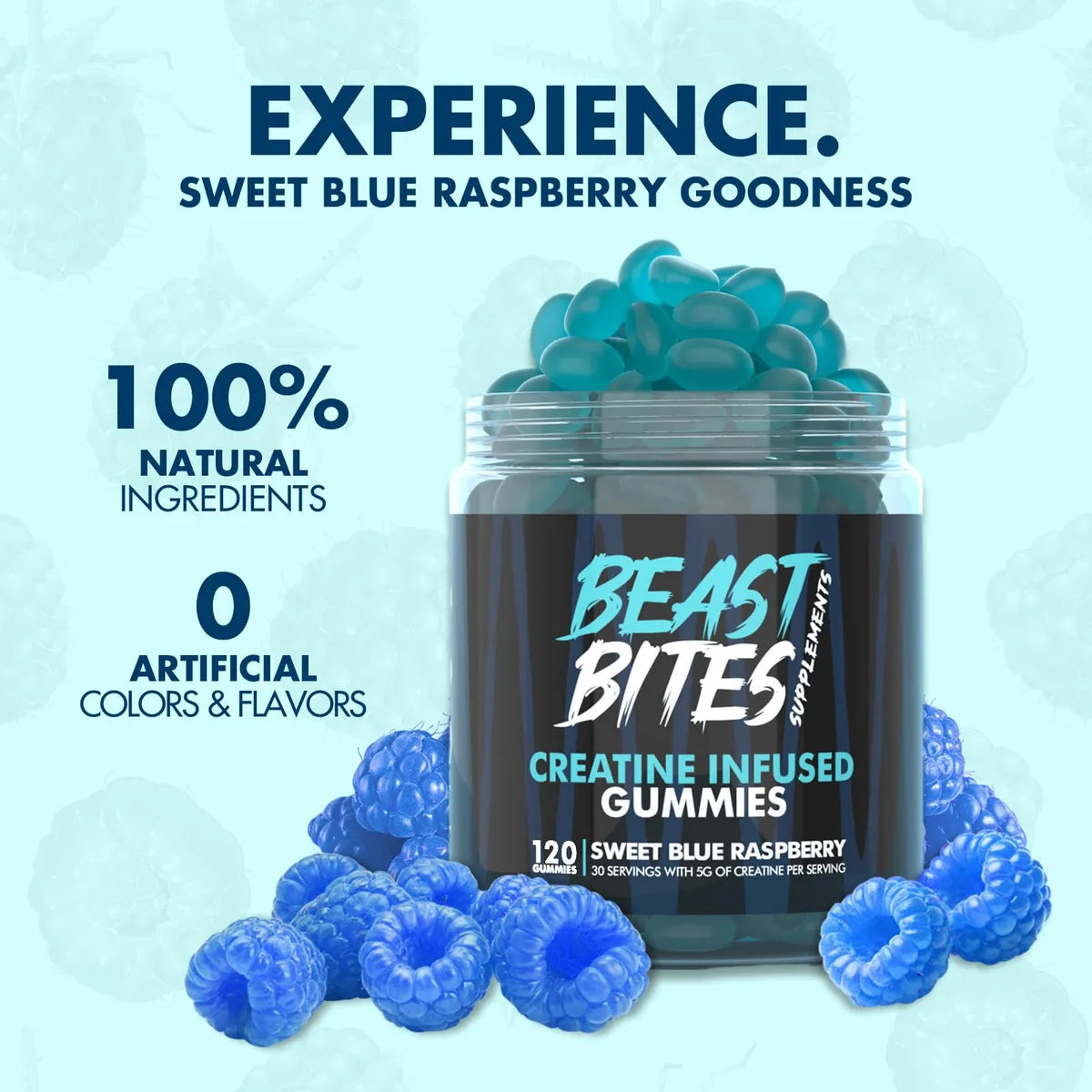 🏋️♀️Beast Bites™ Creatina en dosis perfecta Gomitas con 5g de creatina🫐