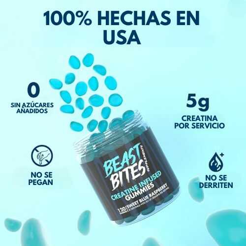 🏋️♀️Beast Bites™ Creatina en dosis perfecta Gomitas con 5g de creatina🫐