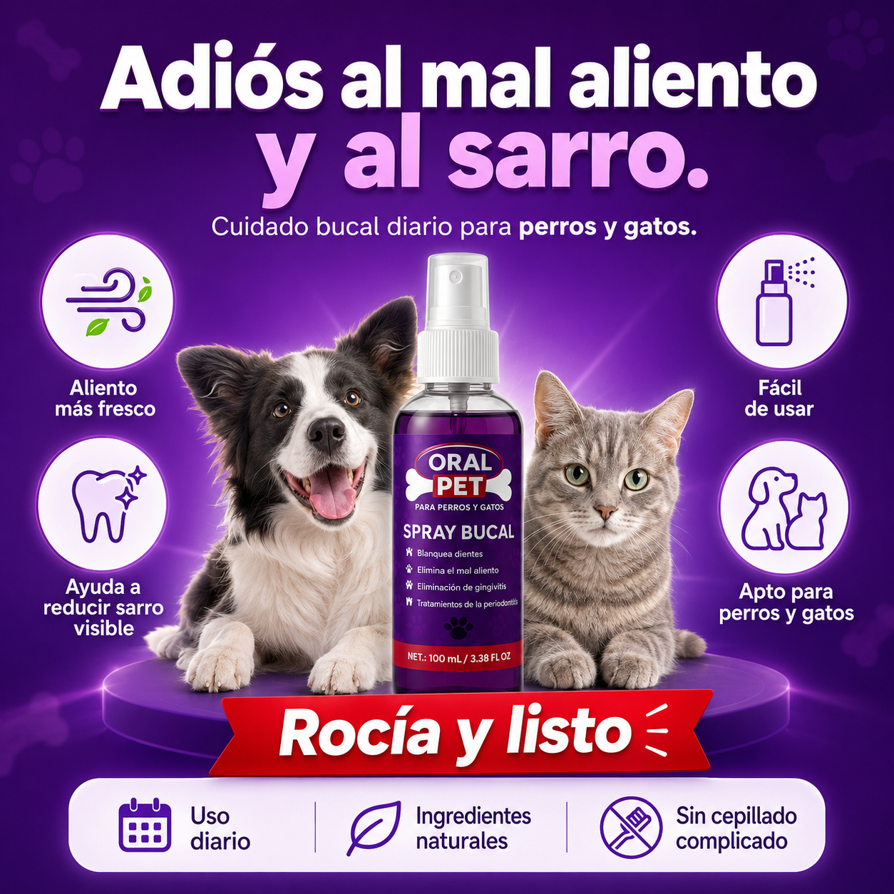 OralPet® spray de Salud Dental Perros y Gatos