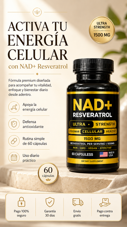 NAD + RESVERATROL AMERICANO 60 CAPSULAS