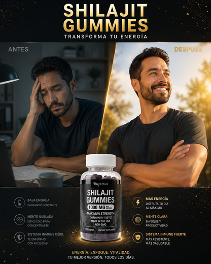 Gomitas de Shilajit 1000mg — Potencia Natural para Él