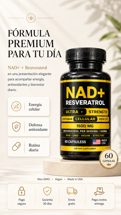 NAD + RESVERATROL AMERICANO 60 CAPSULAS