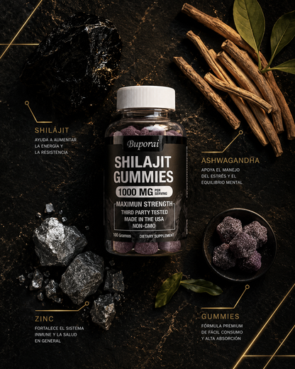 Gomitas de Shilajit 1000mg — Potencia Natural para Él
