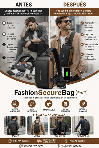 BOLSO BANDOLERA ANTIRROBO 3 COLORES